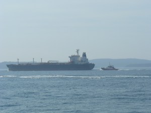 Escort-Rescue Tug with Oil Tanker